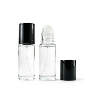 50ml <b>Amber</b> Cylinder Glass Roll on <b>Bottle</b> for Essential Oil Perfume with Gold Cap/ - Product Image 4
