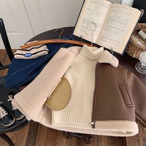 2024 invierno nuevos niños <span class=keywords><strong>y</strong></span> niñas piel integrada estilo occidental chaqueta <span class=keywords><strong>de</strong></span> motocicleta abrigo <span class=keywords><strong>de</strong></span> invierno para niños abrigo niños - Product Image 6
