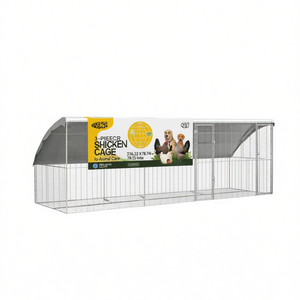 Jaula para Pollos de 3 Piezas, 236.22 x 78.74 x 78.15 Pulgadas, Portátil para el Cuidado de Animales - Product Image 1