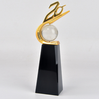Trophée en cristal doré personnalisé, design de qualité supérieure, écologique, style ange, décoration de mariage, technique de polissage, gravé