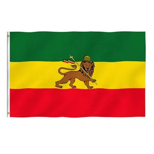 定制90x150cm厘米3x5英尺埃塞俄比亚国旗犹大室内室外国家埃塞俄比亚狮子旗