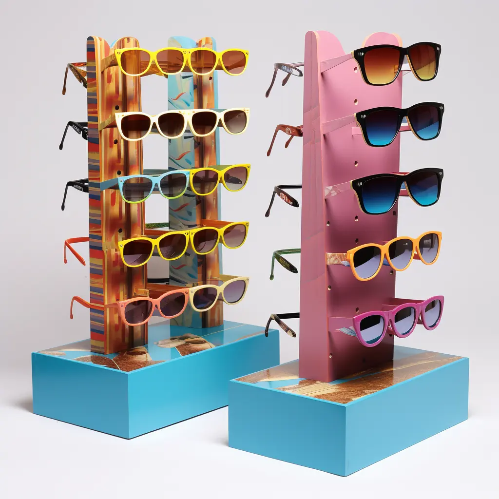 Mais novo suporte de exposição personalizado de óculos de sol de papelão personalizado grátis