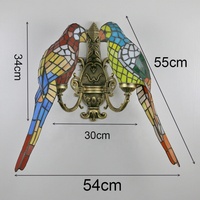 Lámpara de Pared LED LongHuiJing con Diseño de Loro en Vidrio Tintado, Personalizada, Colorida, Estilo Vintage, para Interiores