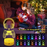 Casque de jeu 3D veilleuse LED maison 7 couleurs lampe pour enfants cadeau