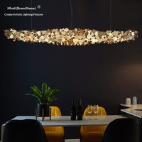Lustre LED en acier inoxydable postmoderne pour restaurant, bar, comptoir, salle à manger, éclairage suspendu