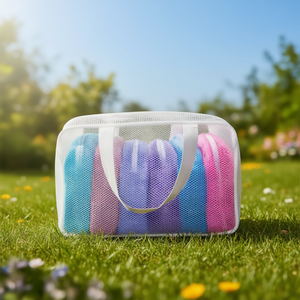 Borsa a rete esagonale bianca, nera, blu, viola, rosa - 6 pezzi per confezione - Contenitore multiuso - Product Image 3