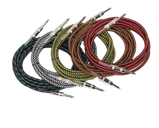 Braided Guitar Lead with Oxygen Free Copper Conductor Cord and Shielding
