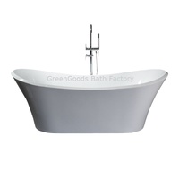 Baignoire traditionnelle polonaise, dimensions 1700 x 750, baignoire profonde pour adultes, baignoire autoportante à double marchepied