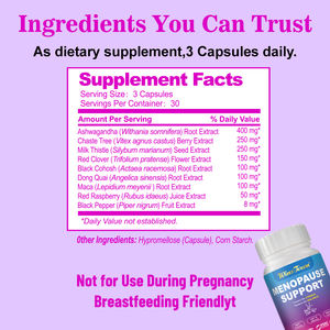 J36 Ménopause Capsules à base de plantes Supplément de santé Équilibre hormonal Changement flash Soulagement de la ménopause pour les femmes Capsules de santé pour femmes - Product Image 6