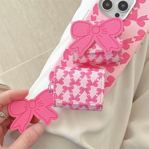 Funda para auriculares inalámbricos Bluetooth de Apple para <span class=keywords><strong>Airpodspro</strong></span>, funda con tapa, patrón de cuero rosa, lazo <span class=keywords><strong>1</strong></span>/2, adecuada para 3 fundas para auriculares - Product Image 3