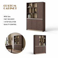 Armoire de rangement de bureau moderne en bois de qualité supérieure, minimaliste, grande capacité, multi-niveaux, en bois massif