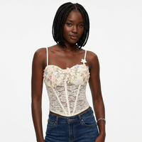 Nuevo Top sin mangas elástico de encaje con cuello en V estilo vintage francés, sexy, para club, camisola, chaleco, transpirable, de secado rápido, ecológico, para mujer