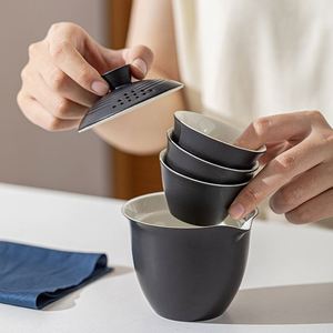 Ceramics Travel Tea Set Include 1 Pot 3 <b>TeaCup</b> Teapot and Cup Set With Storage Bag Gift for Travel - Product Image 4