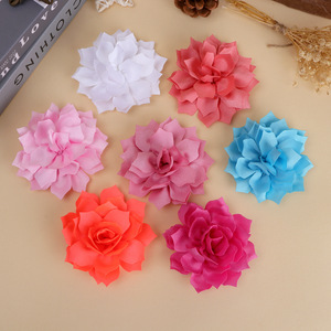 Flores de tela hechas a mano de 8 cm con diseño de camelia para zapatos, sombreros, ropa, accesorios y decoraciones para el cabello - Product Image 1