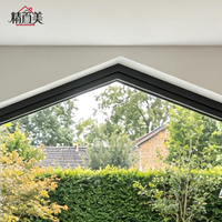 Fenêtre triangulaire en aluminium sur mesure, fixe et ouvrante, avec poignée et joint d'étanchéité, pour chambre, cuisine, ou mur décoratif