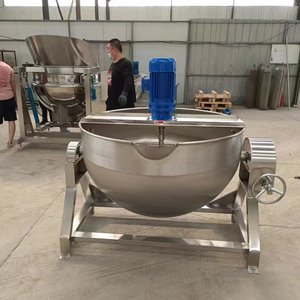 หม้อต้มขนมเชิงพาณิชย์พร้อมเครื่องกวน หม้อต้มแยมพร้อมเครื่องกวน หม้อกวนขนม หม้อกวนแบบมีแจ็คเก็ต - Product Image 4