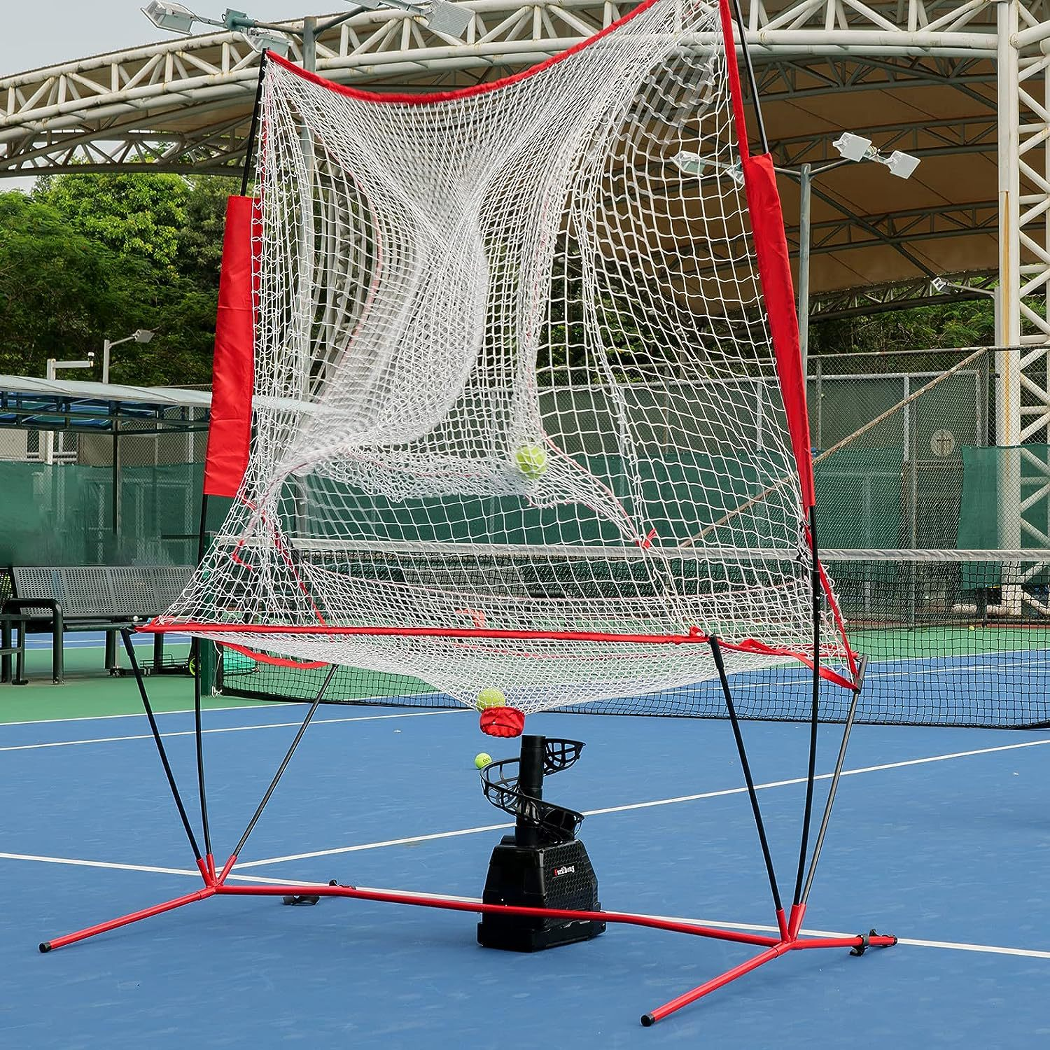 Portable Durable Ball Collecting Net for Tennis and Pickleball Recycling with Easy Carry Design for Outdoor/Indoor Use