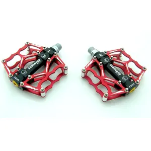 Red Aluminum Non-slip Bike Bicycle Pedals With DU Bearing For Folding Road BMX And MTB