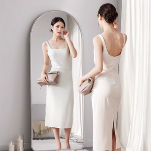 Thanh Lịch Arched Đầy Đủ Chiều Dài Gương Cho Nhà Phòng Ngủ Cloakroom Phòng Tắm Tường 3Mm Nhôm Với Khung Gỗ - Product Image 2