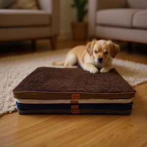 Tapis en peluche pour animaux de compagnie, brun foncé, 5 cm d'épaisseur, taille 65*95*5 cm, coussin confortable pour animaux de compagnie - Product Image 3