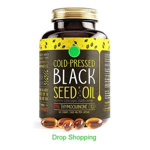 <span class=keywords><strong>Huile</strong></span> de nigelle pure pressée à froid à 3 fois enrichie en thymoquinone en capsules molles pour le soutien immunitaire, la santé des cheveux, de la peau et des ongles - Product Image 1