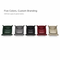 Plateau de rangement pliable en cuir PU Dice Roll pour clés, téléphone, bijoux, portefeuille, vente en gros, logo personnalisé