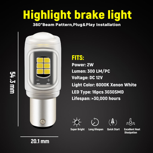 Lampadine per Luci Freno S25 1156 BA15S BAY15D 1157 P21/5W <span class=keywords><strong>LED</strong></span> Auto Strobo Flash Due Modalità <span class=keywords><strong>LED</strong></span> <span class=keywords><strong>P21W</strong></span> Luce Retromarcia DRL DC <span class=keywords><strong>12V</strong></span> - Product Image 3