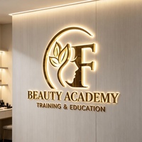 Papan Tanda Salon Kecantikan Custom LED Backlit, Tanda Dinding Luar Ruangan Custom 3D, Logo Bisnis Metal Akrilik LED untuk Dekorasi Toko