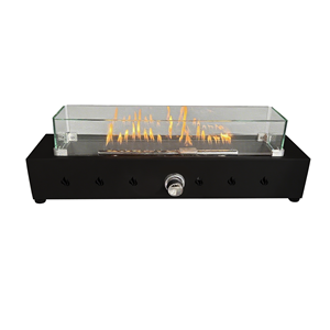 Modern Rectangular Propane <b>Fire</b> Pit <b>Table</b> Freestanding <b>Outdoor</b> Heating Fireplace with Glass Wind Guard for Patio Camping - Product Image 6