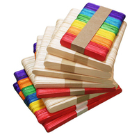 Bâtonnets de Popsicle bâtons de crème glacée en bois colorés bricolage matériaux faits à la main tranches de bâton en bois