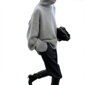 Pull à col roulé rétro style preppy pour femme, vêtement d'extérieur d'automne, pull ample et décontracté, vêtement d'intérieur d'hiver, haut en tricot - Product Image 1