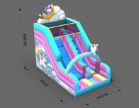 Toboggan gonflable licorne nuage arc-en-ciel avec échelle d'escalade, château gonflable, jouets de parc d'attractions extérieur personnalisés pour enfants, location