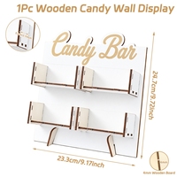 Présentoir en bois pour barres chocolatées avec compartiments en acrylique, support de rangement de bonbons de table pour la décoration de table de fête d'anniversaire