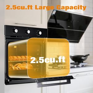 <span class=keywords><strong>Four</strong></span> mural électrique encastrable 24 pouces, 2,5 pi³, boutons mécaniques, porte en verre double couche, 5 fonctions de cuisson, 3000W, <span class=keywords><strong>four</strong></span> 70L - Product Image 4