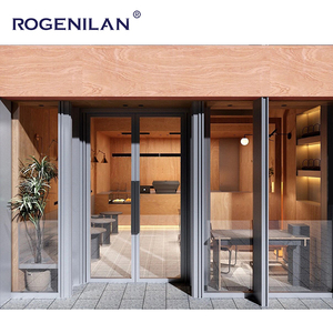 ประตูกระจกฉนวนกันความร้อนเชิงพาณิชย์ Rogenilan 2025 อลูมิเนียมมาตรฐาน 180 องศา แบบสองบาน สำหรับภายนอกอาคาร เหมาะสำหรับร้าน <span class=keywords><strong>KFC</strong></span> - Product Image 4