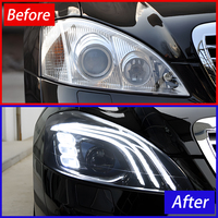 Ensemble de phares LED KGKB pour Mercedes-Benz Classe S W221 2006-2013, lentille de projecteur améliorée, feux de jour DRL, clignotants dynamiques, démarrage dynamique, Plug & Play