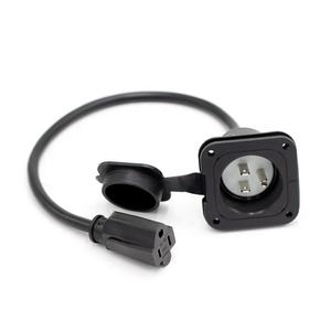 15アンペアACポートプラグ125ボルト電源インレット防水電気コンセントレセプタクル、18インチ<span class=keywords><strong>3</strong></span>線延長コード付き - Product Image 1