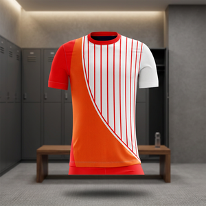 Maillot de football respirant pour homme, manches courtes, col rond, color-block, t-shirt de sport - Product Image 3