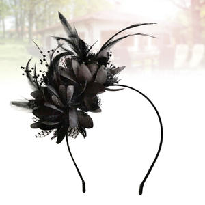 Свадебная повязка на голову с цветочными перьями и перьями - Product Image 4