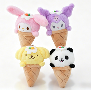 Figura de Anime de 8-15 cm, Derivados de Animación con Licencia de Melody y Kuromi, Peluche de Cono de Waffle, Muñeco de Peluche de Sanrio - Product Image 1