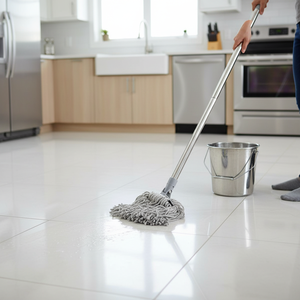 Gizmop 450gr Wet Mop Microfibre Fabric Head Self-Wringer Reusable Antibacterial Sustainable Durable Stainless Steel Pole - Product Image 3