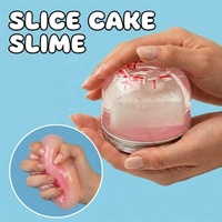 Jouets Montessori en vrac : Slime en forme de gâteau aux fraises, style aliments jouets, Slime beurre blanc et rose, Pack cadeau pour enfants, Kit de slime DIY
