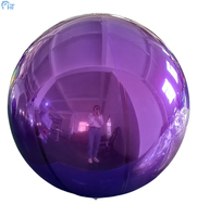 Ballon de miroir violet ballon gonflable en pvc décoration d'événement grande boule de miroir gonflable brillante