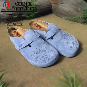 Produttori di Scarpe: Zoccoli Personalizzati con Logo Ricamato, Basso MOQ, in Pelle Scamosciata, Zoccoli Estivi alla Moda, Ciabatte e Sandali - Product Image 2