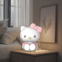 Vente en gros Hello Kitty 3D Anime LED Veilleuse Protection des yeux Lampe de chevet avec matériau en silicone pour décoration de chambre d'étudiant pour enfants