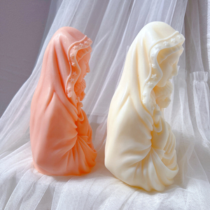 Moule à bougie en Silicone, Statue de la vierge marie et du bébé, 1 pièce, figurine d'enfant, motif d'art catholique - Product Image 4