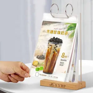 CABOAL Wholesale A5 flip menu stand Plexiglass Menu Display Table Talker Acrylic Menu Holder