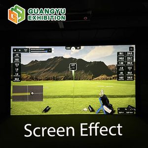 Enceinte de simulateur de <span class=keywords><strong>golf</strong></span> portable avec structure en acier, écran d'impact triple couche et tapis de frappe - Product Image 5