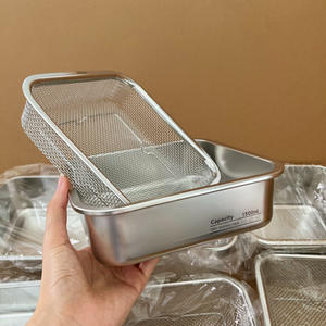 อ่างล้างผักสแตนเลส 304 สองชั้น พร้อมตะกร้ากรองน้ำ ใช้งานได้หลากหลายสำหรับครัวเรือน - Product Image 2