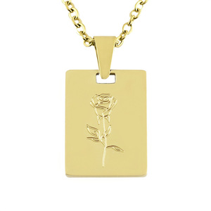Collier tendance Anti-ternissement pour femmes, inscription personnalisée, texte gravé, bijoux en acier inoxydable plaqué or 18K, <span class=keywords><strong>2022</strong></span> - Product Image 2